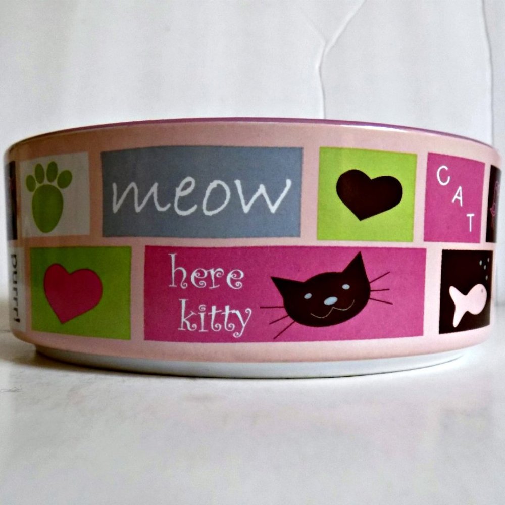 PetRageous Designs “Here Kitty” Food Water Bowl